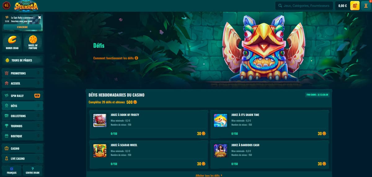 Défis Spinanga Casino