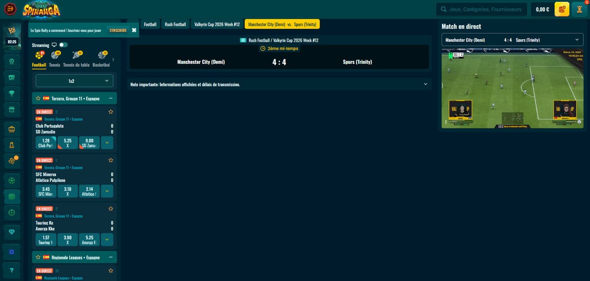 Paris live Spinanga Casino