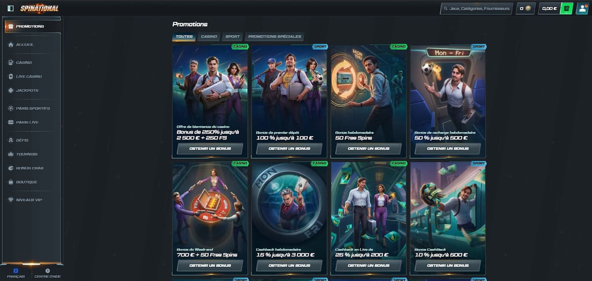 Promotions Spinational Casino