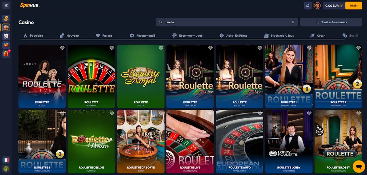 Jeux de table Spinhub Casino