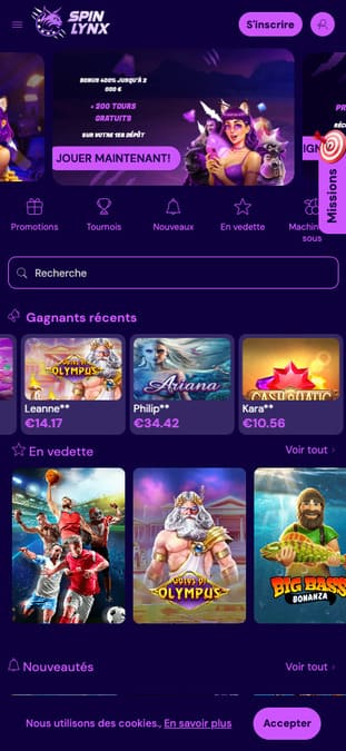 SpinLynx Casino Application SpinLynx Casino Application