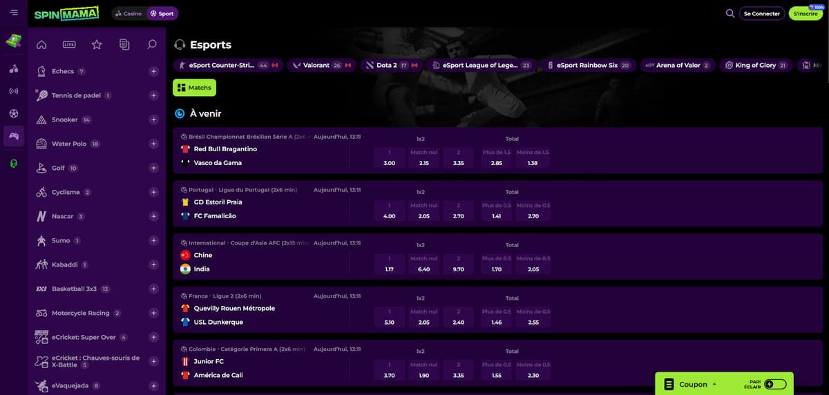 Esports SpinMama Casino