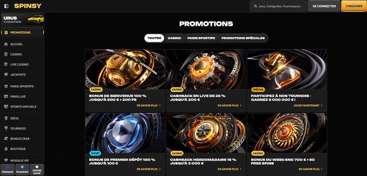 Promotions Spinsy Casino