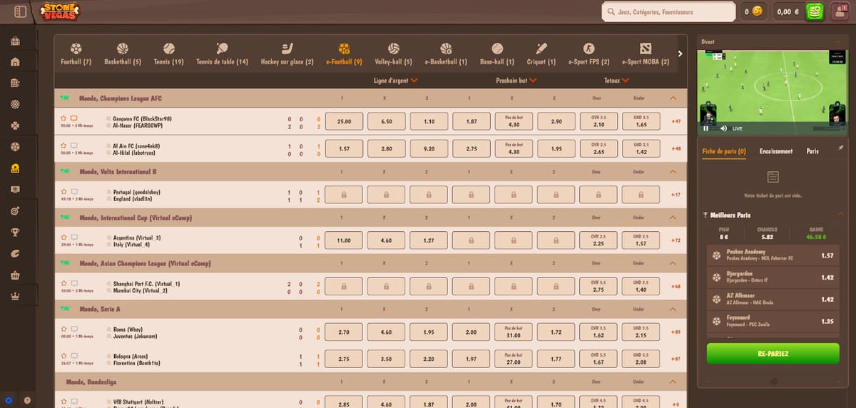 Bookmaker Stone Vegas Casino