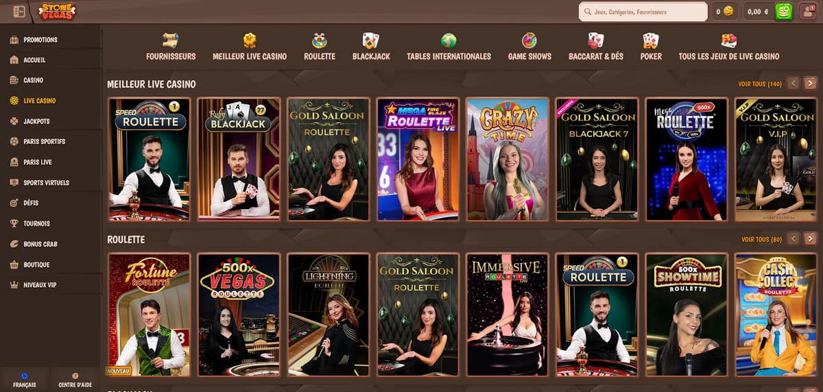 Live casino Stone Vegas Casino