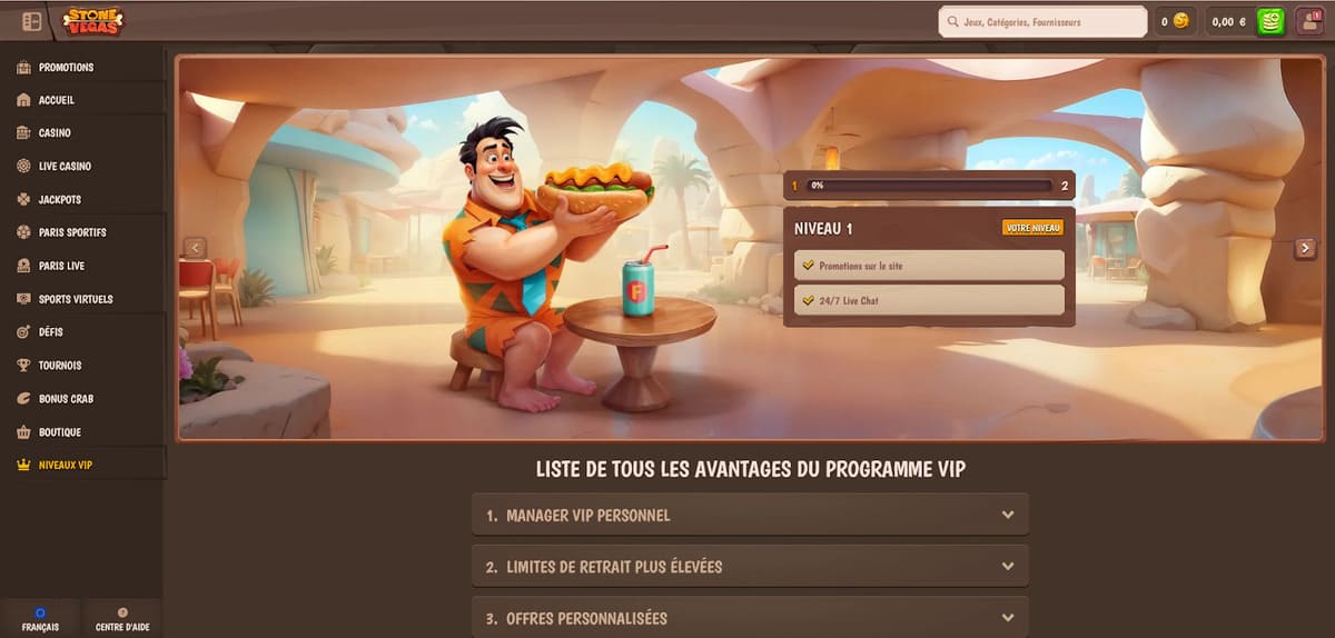 Programme VIP Stone Vegas Casino