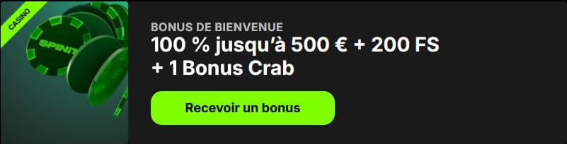 Bonus de bienvenue SpinIT Casino