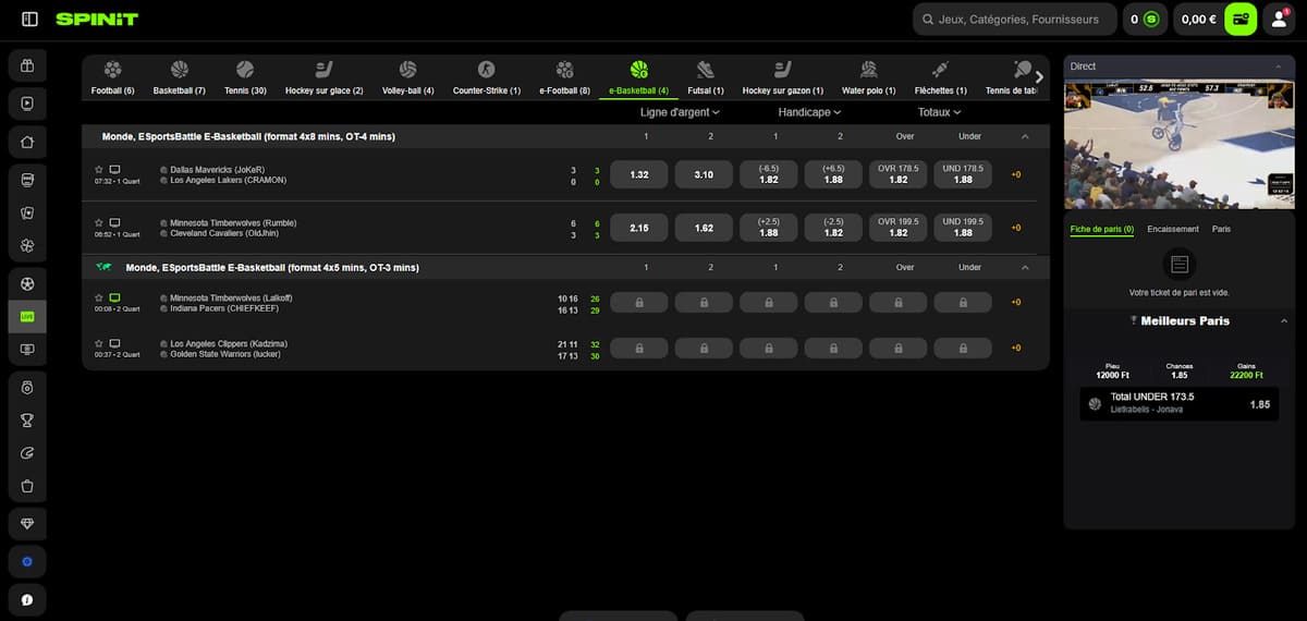 Paris en direct SpinIT Casino