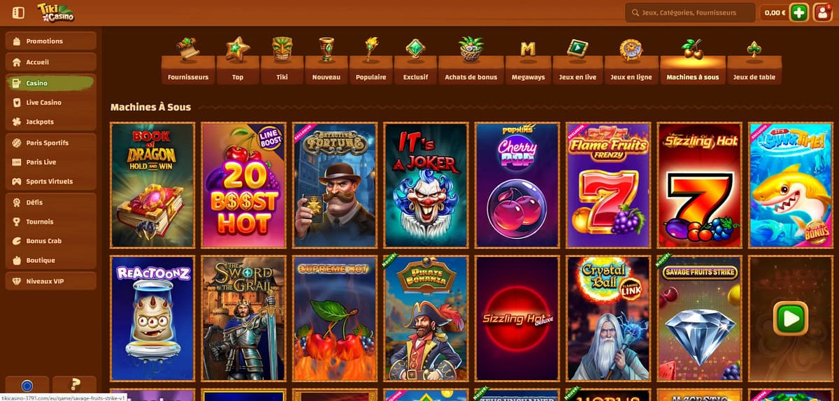 Machines à sous Tiki Casino