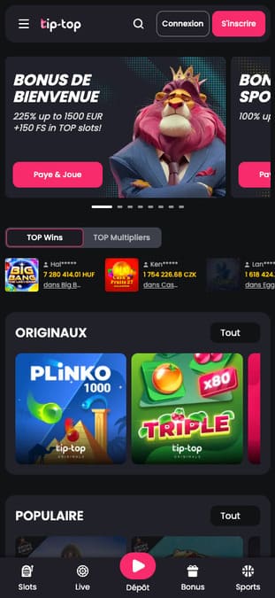 Tip Top Bet Casino Application