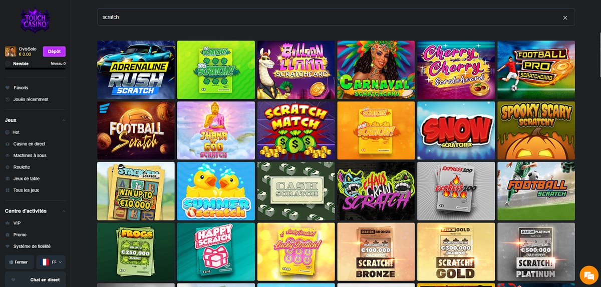 Autres jeux Touch Casino