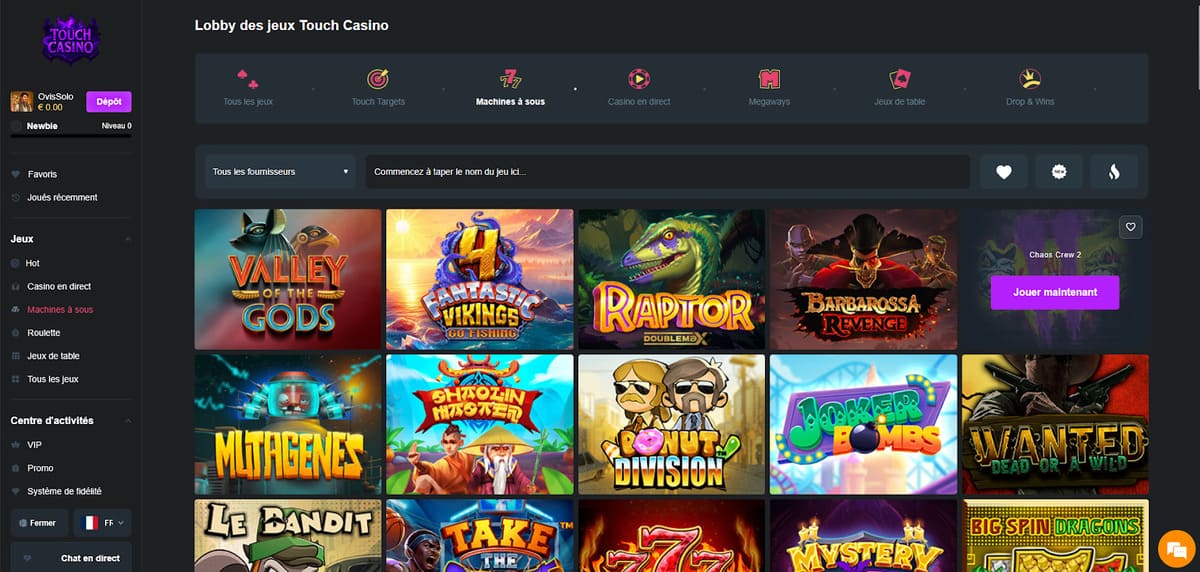 Machines à sous Touch Casino