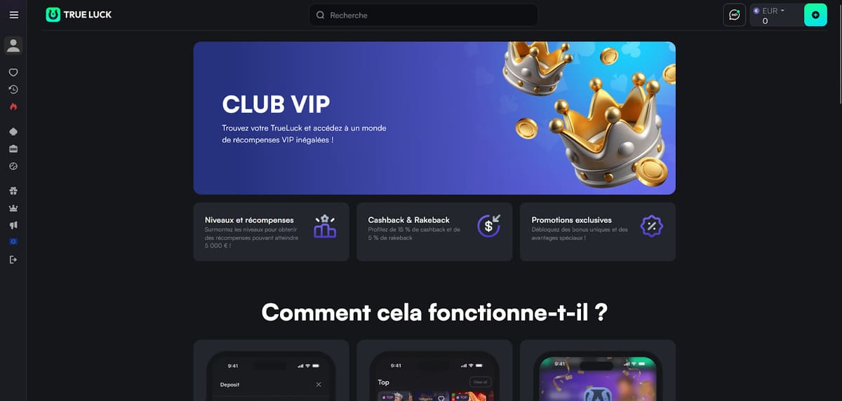 Club VIP TrueLuck Casino