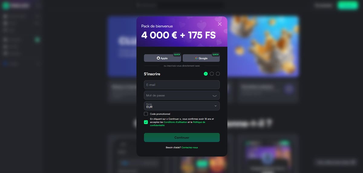 Inscription TrueLuck Casino