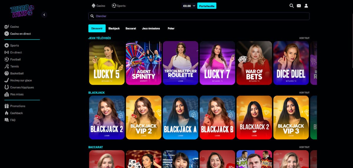Casino en live Turbo Wins Casino