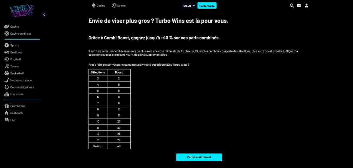 Combi Boost  Turbo Wins Casino