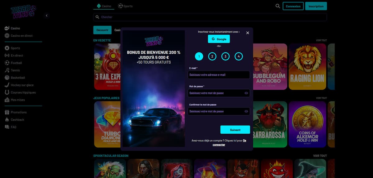 Inscription Turbo Wins Casino