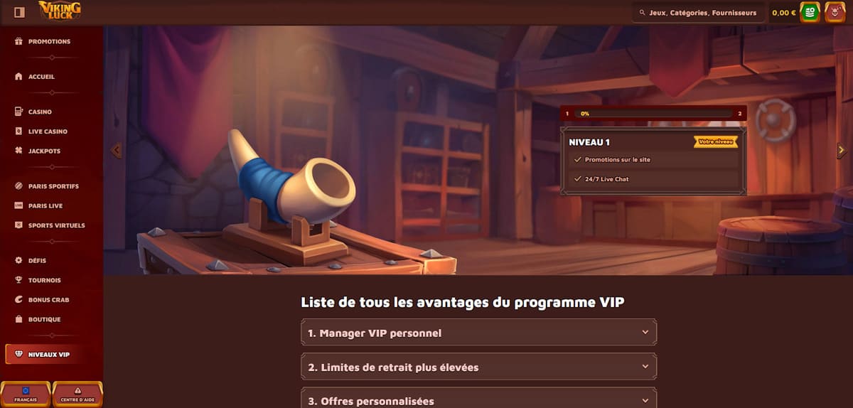 Programme VIP Viking Luck Casino