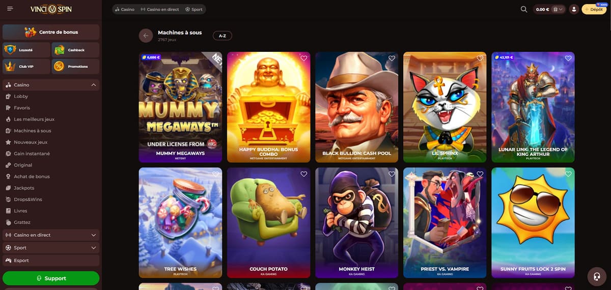 Slots Vincispin Casino