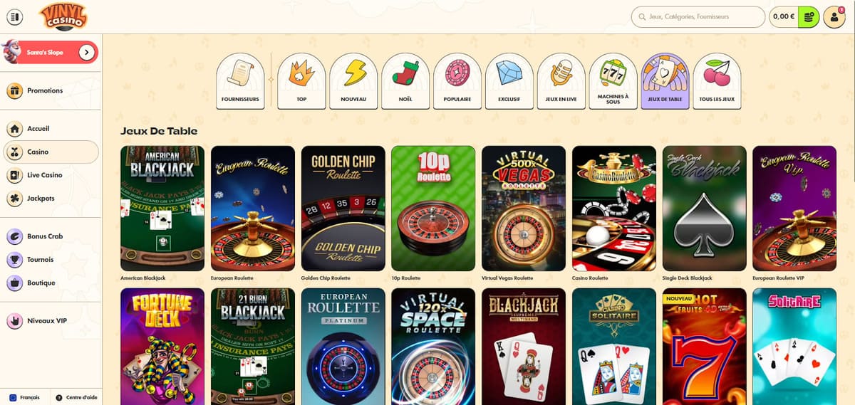 Jeux de table Vinyl casino