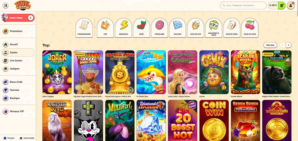 Machines à sous Vinyl casino