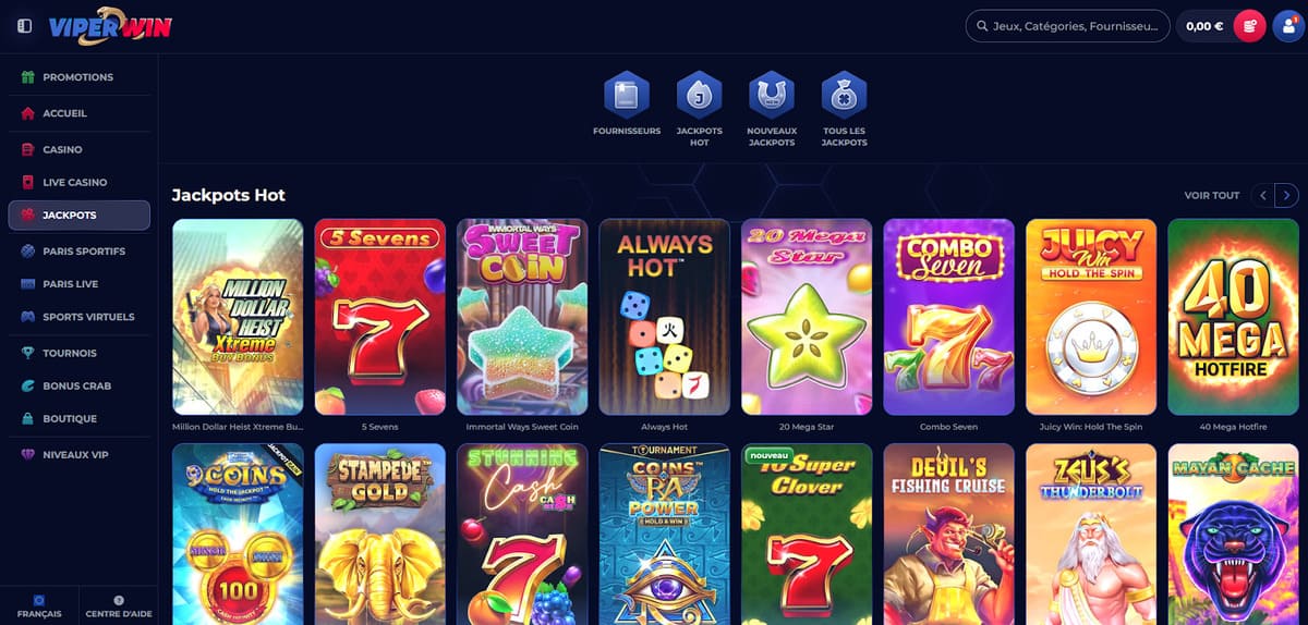 Jackpots Hot ViperWin Casino
