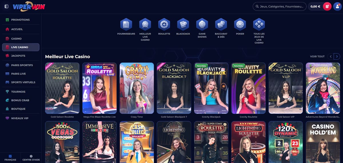 Live Casino ViperWin Casino