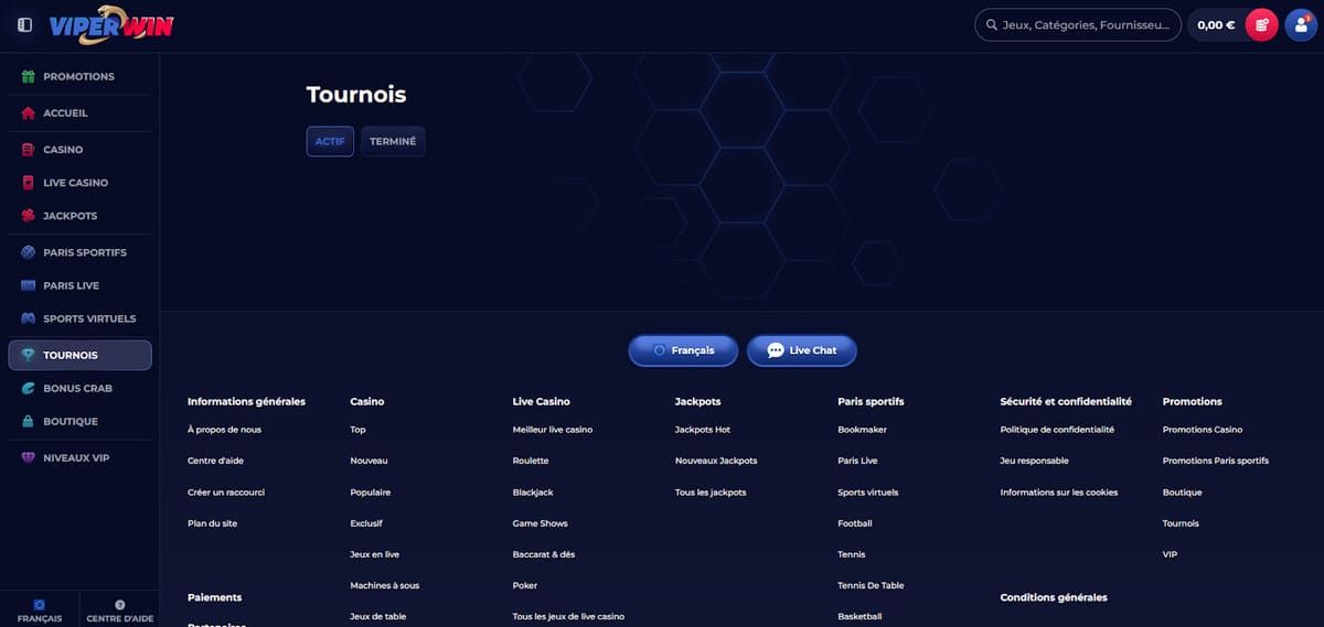 Tournois ViperWin Casino