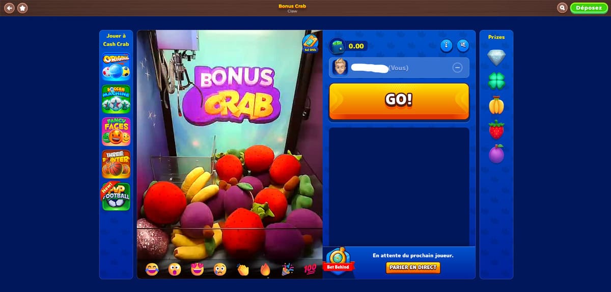 Bonus crab Wazamba Casino