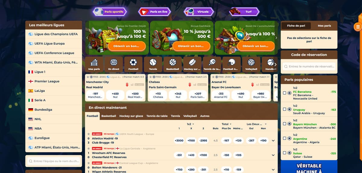 Paris sport Wazamba Casino