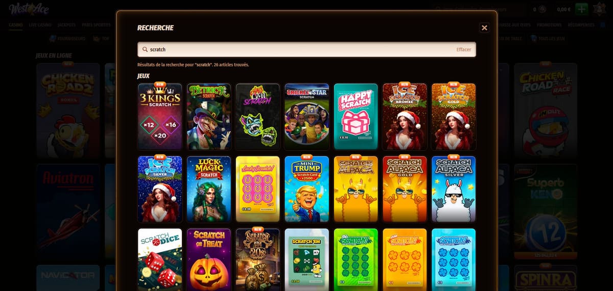 Autres jeux Westace Casino