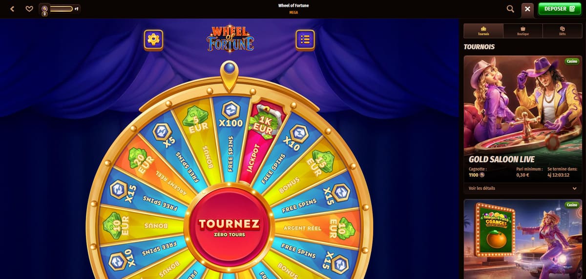 Roue de la fortune Westace Casino
