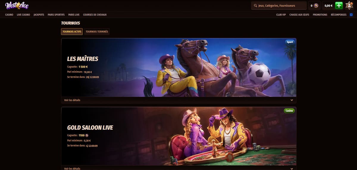 Tournois Westace Casino