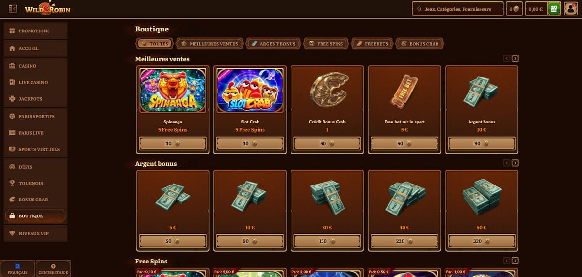 Boutique WildRobin Casino