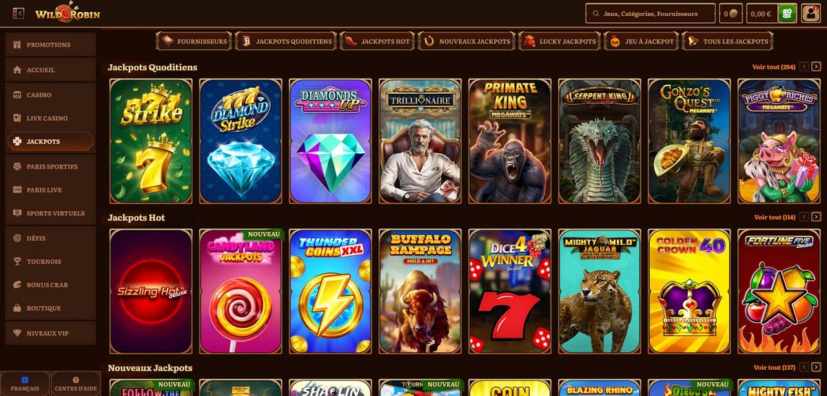 Jackpots WildRobin Casino