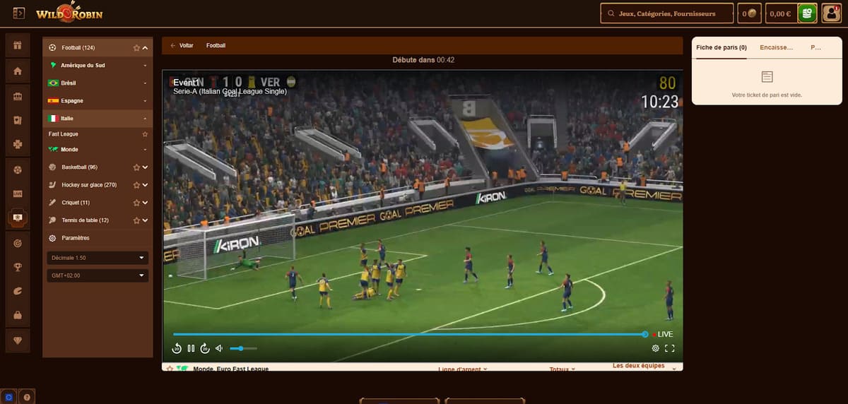 Ligues virtuelles WildRobin Casino