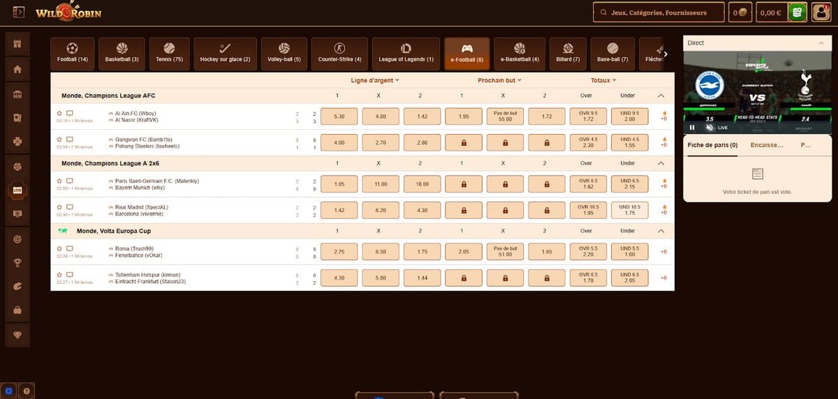Paris en direct WildRobin Casino