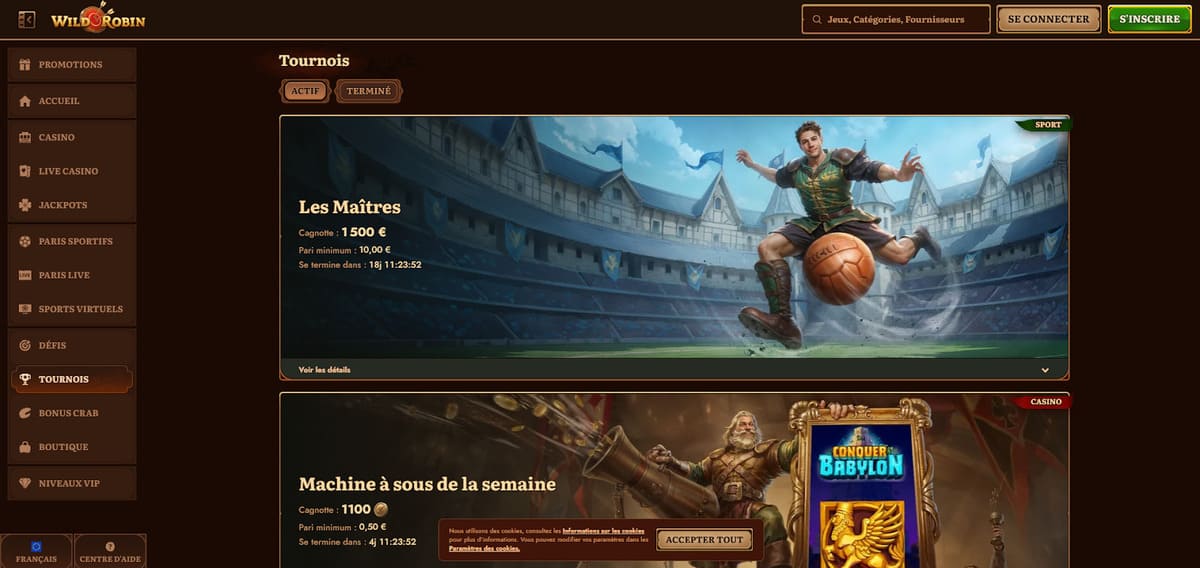 Tournois WildRobin Casino