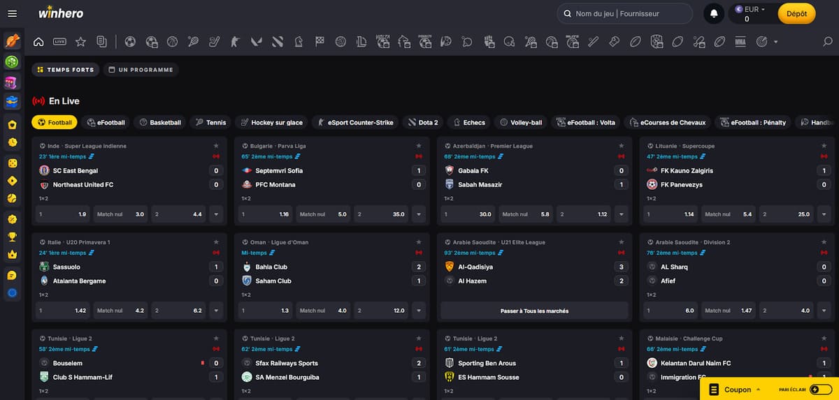 Bookmaking Winhero Casino