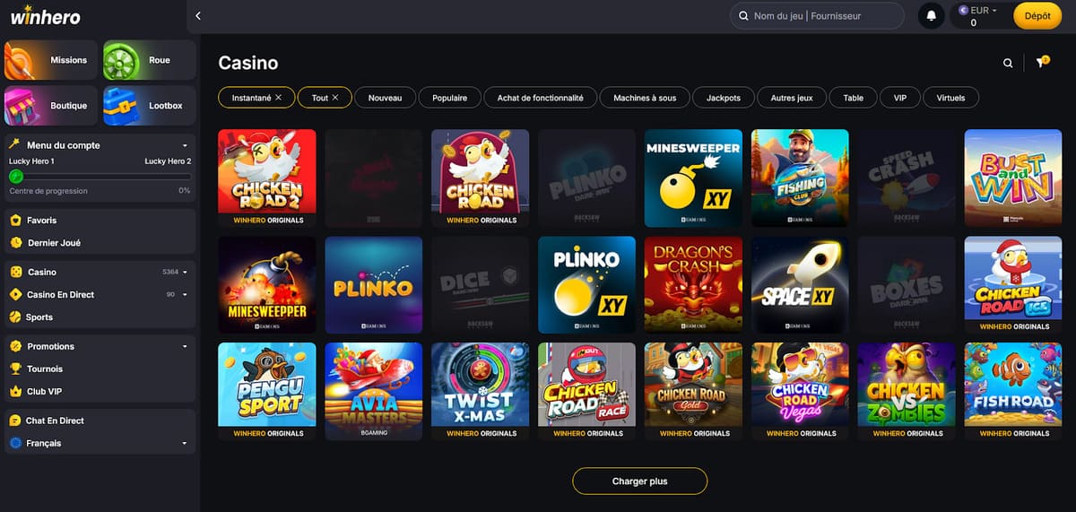 Instantané Winhero Casino