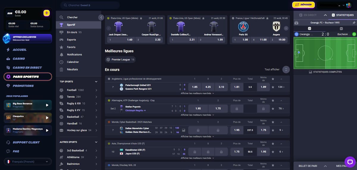 Paris sportifs Wino Casino