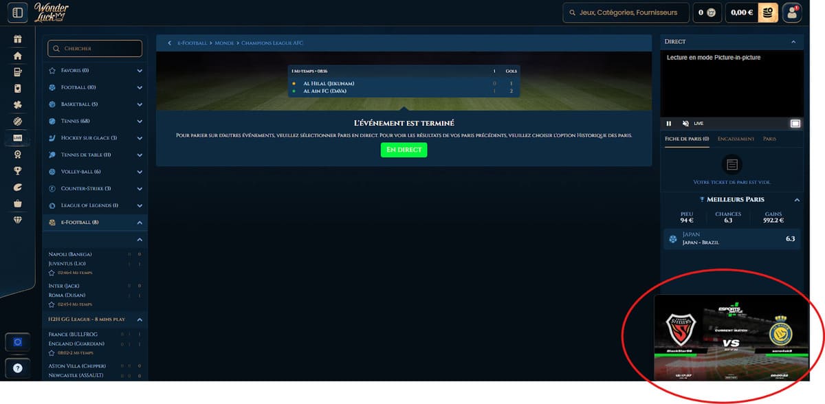 Paris en direct Wonder Luck Casino