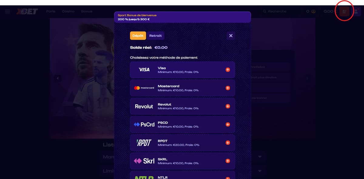 Dépôt X3Bet Casino