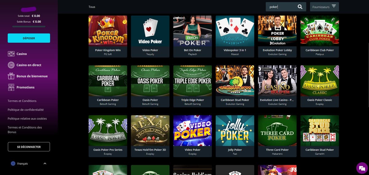 Jeux de table X7 Casino