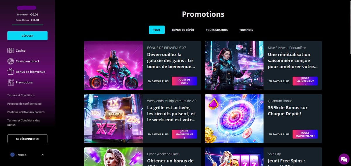 Promotions X7 Casino