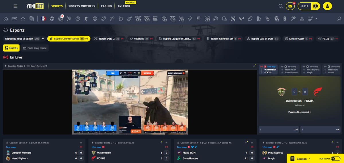 E-sport Yonibet Casino