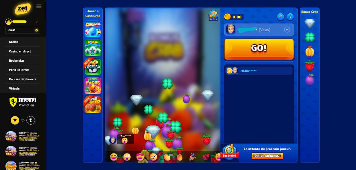 Bonus Crab Zet Casino