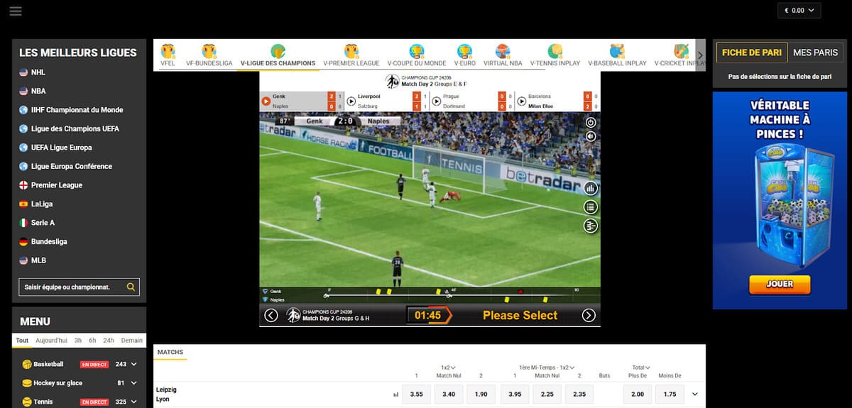 Ligues virtuelles Zet Casino