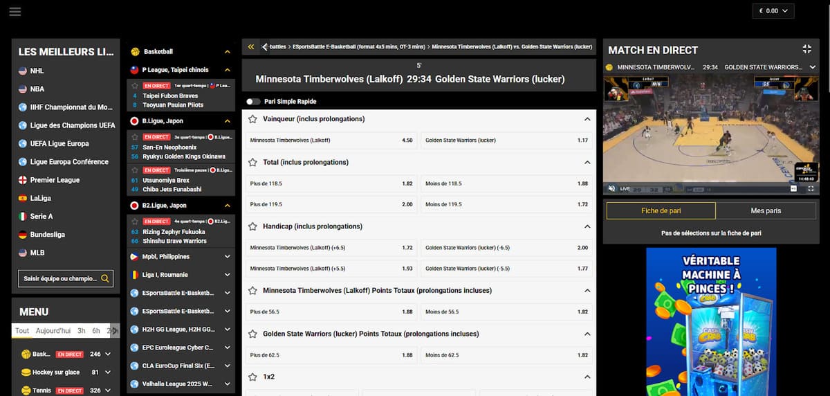 Paris en direct Zet Casino