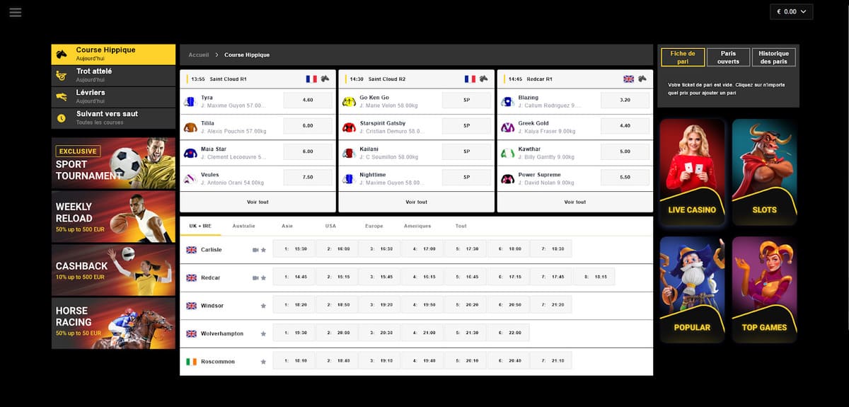 Turfs et lévriers Zet Casino